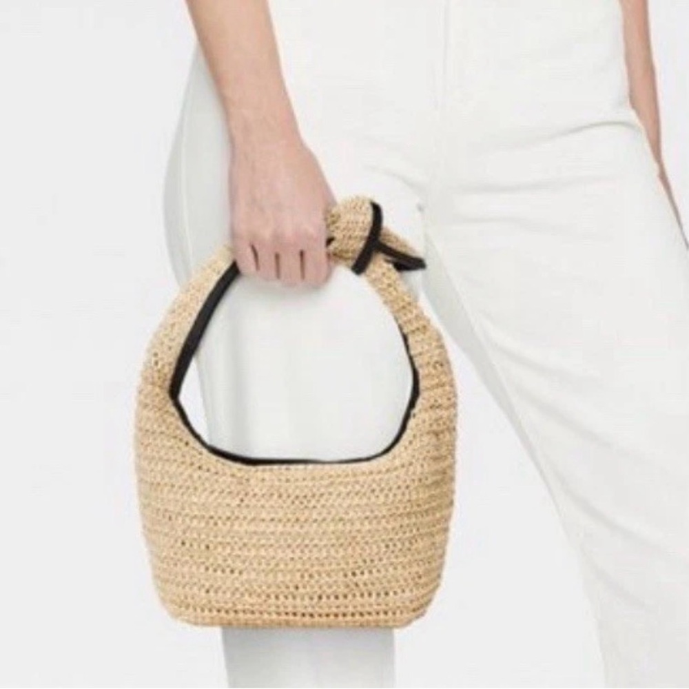 Mini Woven Shoulder Bag, slouchy shoulder   Resort wear beachy hobo bag NWT